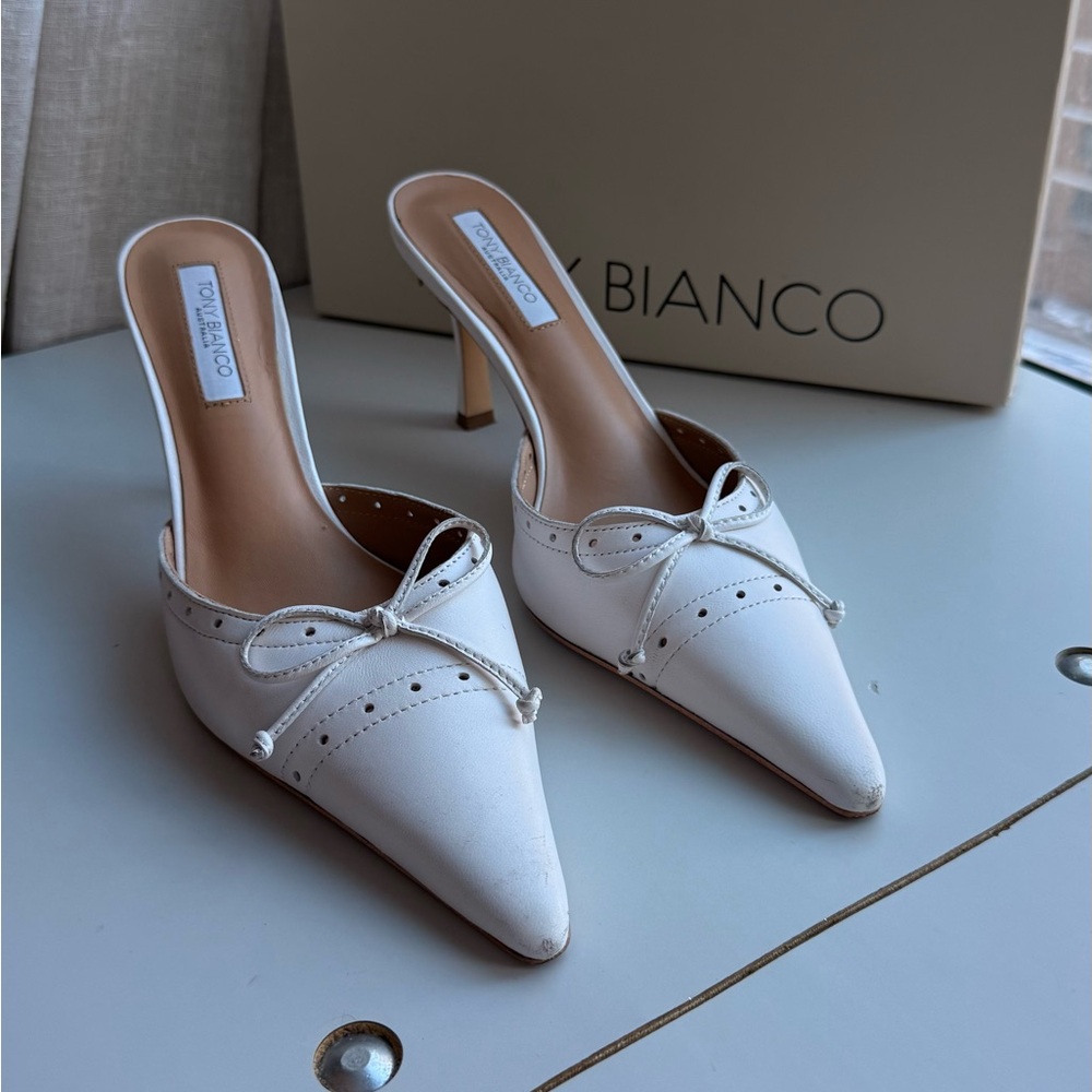 Tony Bianco Cream Bow Heels